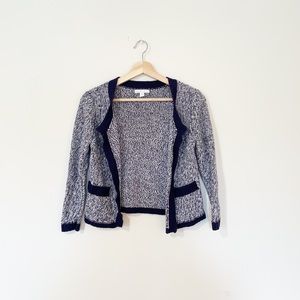New York & Company • Blue & White Marled Cardigan